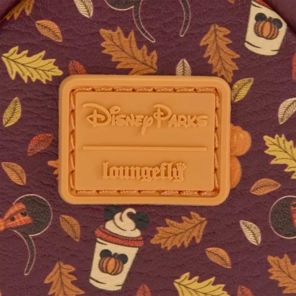 NWT Disney Park Loungefly Mickey Ears Fall Pumpkins Mini Backpack Keychain Charm